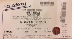 Gary Numan Leicester Ticket 2009